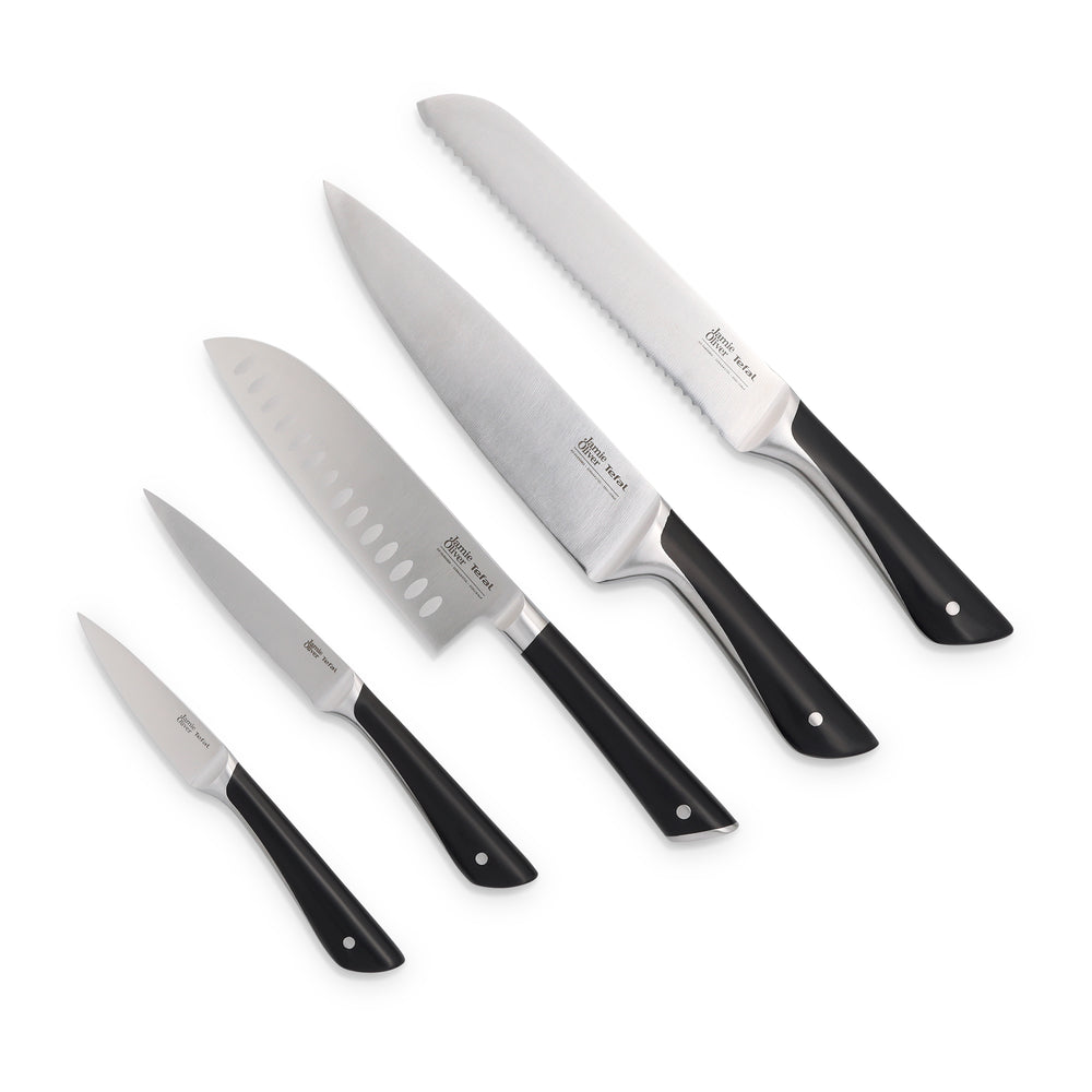 5 סכיני שף Tefal עם מעמד בוצ'ר