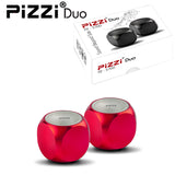 "פיצי מיני" PiZZi Mini-DUO זוג רמקולים Bluetooth עוצמתי 2x3W במיוחד 35מ"מ בלבד בצבע אדום