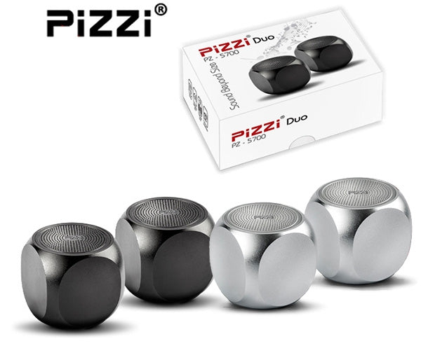 "פיצי מיני" PiZZi Mini-DUO זוג רמקולים Bluetooth עוצמתי 2x3W במיוחד 35מ"מ בלבד בצבע אדום