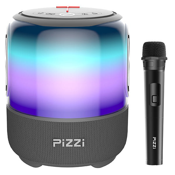 רמקול PiZZi Thunder Bass עוצמתי 60W סאונד מדהים, תאורת לד מתחלפת עם מיקרופון אלחוטי